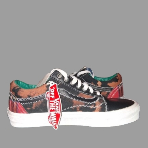 Vans Mixed-Media Low-Top Sneakers — Black, Brown, Blue, Green, Red - Picture 2 of 6